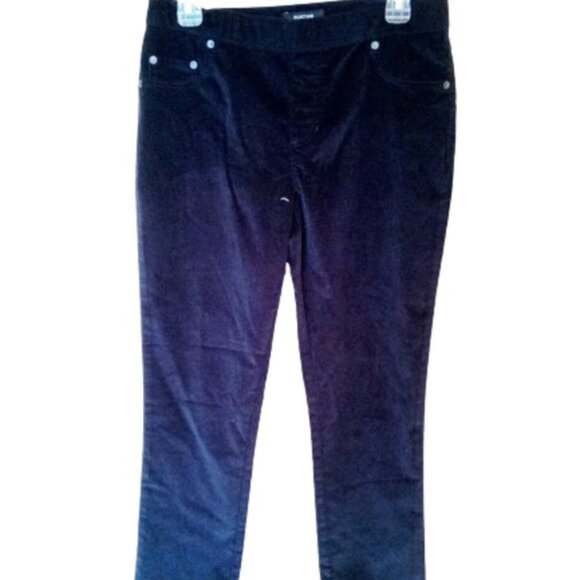Black Stretch Corduroy Pants Size 8 - Picture 1 of 3
